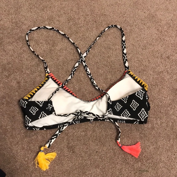 Black and multicolored bikini top - Picture 2 of 2